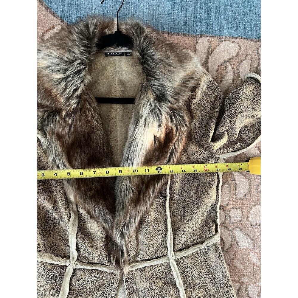 ALLEN B. BY ALLEN SCHWARTZ VTG Y2K Faux Fur Suede Penny Lane Patchwork Jacket M - Picture 15 of 15
